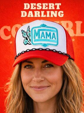 Desert Darling Collection – Western Trucker Hat “MAMA | Turquoise | Peace | Red